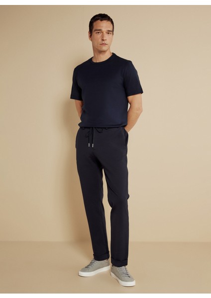 Normal Bel Düz Paça Standart Lacivert Erkek Pantolon BBSS25MPT016