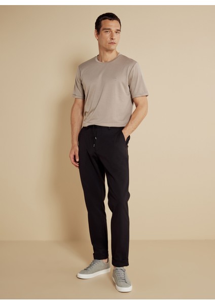 Normal Bel Düz Paça Standart Siyah Erkek Pantolon BBSS25MPT016