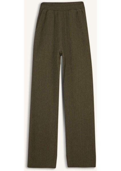 Wide Leg Esnek Belli Geniş Paça Bürümcük Pantolon F6291AX25SM