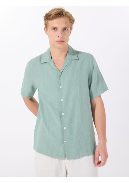 Standart Bebe Yaka Yeşil Erkek Gömlek Mr Hank modelleri