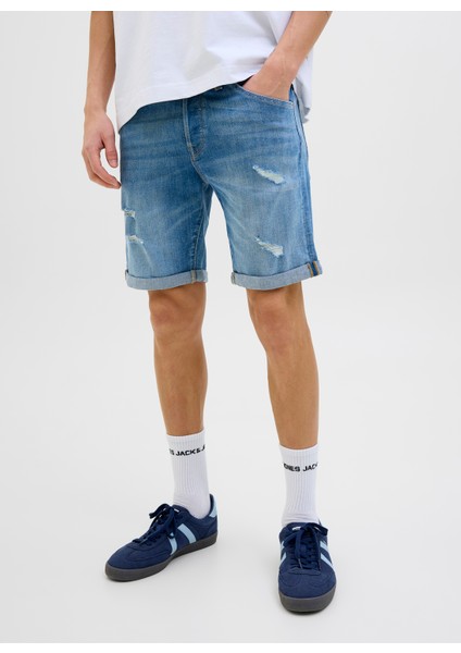 Mavi Erkek Normal Bel Standart Kalıp Denim Şort Jjırıck Jjfox Shorts Cb 310 Sn