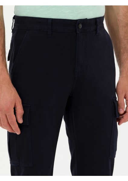 Erkek Lacivert Carrot Fit Kanvas Pantolon 50264922-VR033