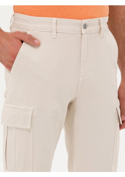 Erkek Bej Carrot Fit Kanvas Pantolon 50264922-VR011