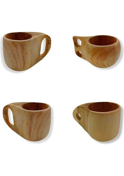 Doğal Ahşap Kuksa Bardak Özel El Yapımı Iskandinav Tarzı Kamp Mug Kupa hediyelik Outdoor Aksesuarı