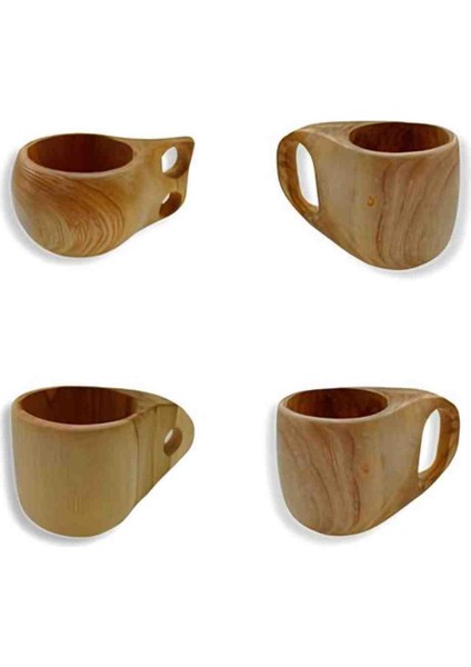 Doğal Ahşap Kuksa Bardak Özel El Yapımı Iskandinav Tarzı Kamp Mug Kupa hediyelik Outdoor Aksesuarı indirimleri