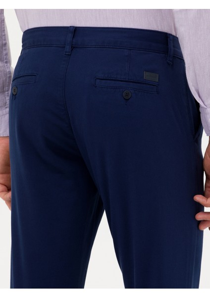 Erkek Lacivert Slim Fit Kanvas Pantolon 50267461-VR033
