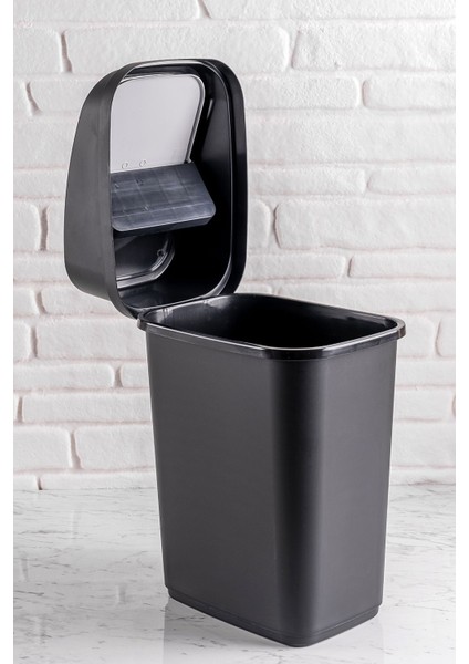 5 Litre Çöp Kutusu Krem Renk Pratik Kapak Banyo Mutfak Ofis Çalışma Masası Kapı Önü Çöp Kovası