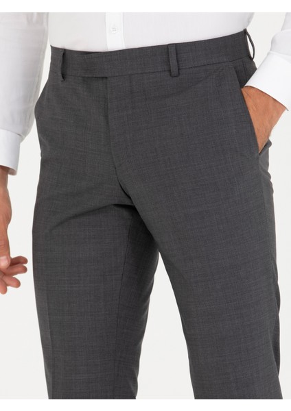 Erkek Füme Slim Fit Kumaş Pantolon 50267708-VR058