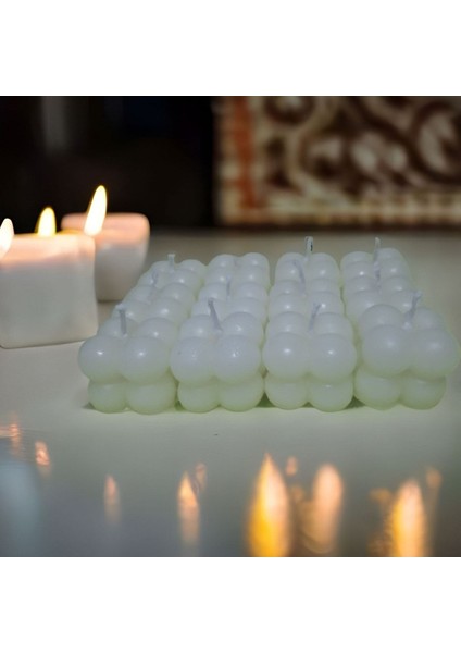 12'li Mini Buble Kokulu Mum Seti, Beyaz, Şık ve Hoş Kokulu Dekoratif Ürünler fiyatları