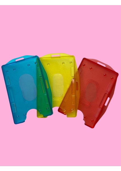 3'lü Renkli Kart Koruyucu Id Badge Holder Seti – Sert Plastik Kimlik Kartlığı fiyatları