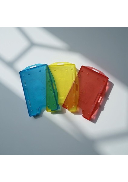 3'lü Renkli Kart Koruyucu Id Badge Holder Seti – Sert Plastik Kimlik Kartlığı modelleri