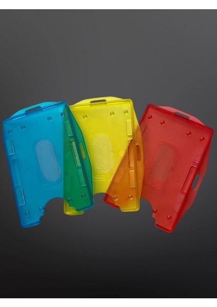 3'lü Renkli Kart Koruyucu Id Badge Holder Seti – Sert Plastik Kimlik Kartlığı fırsatları
