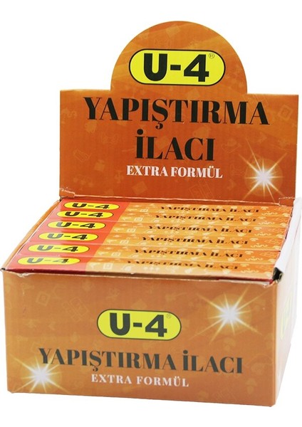 U-4 U4-142 Yapıştırma Ilacı Extra Formül 40GR Deri-Köseli-Lastik-Kumaş-Porselen-Bakalit- Mobilya Yapıştırıcı