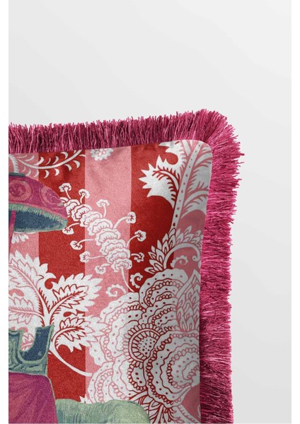 Çift Taraflı 43X43 cm Saçaklı Kırlent Kılıfı Seti, Renkli ve Şık Tasarım fiyatları
