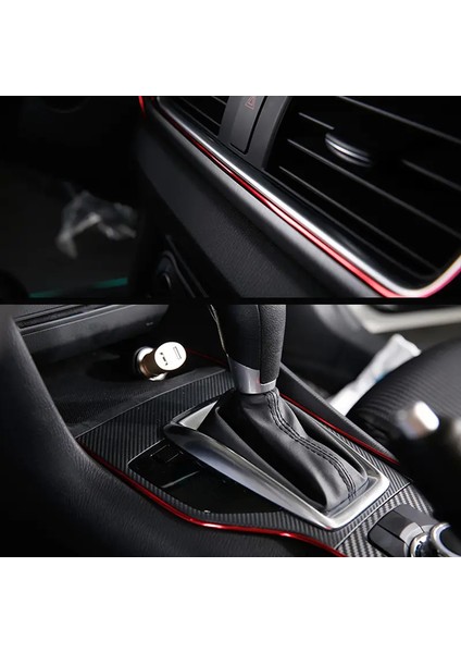 5 Metre Kırmızı Krom Trim Şerit Araç İçi Torpido Dekorasyon Fitili Esnek Nikelaj Çıta modelleri