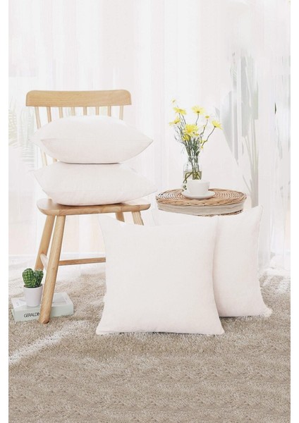 4'lü Beyaz Kare Tela Iç Yastık, 40X40 Cm, Antibakteriyel, Silikon Dolgulu modelleri