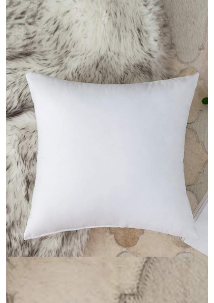 4'lü Beyaz Kare Tela Iç Yastık, 40X40 Cm, Antibakteriyel, Silikon Dolgulu