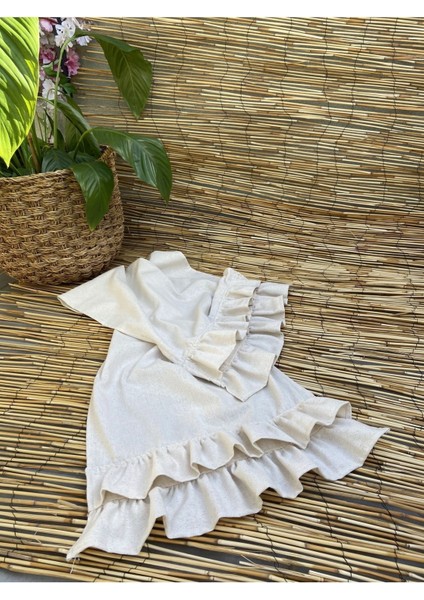 Keten Bohem Fırfırlı Vintage Çok Amaçlı Çift Kat Runner Set fırsatları