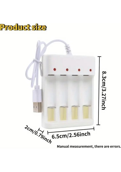 USB Girişli 4 Yuvalı Akıllı Pil Şarj Cihazı – AA, AAA, Li-Ion Uyumlu, LED Göstergeli, Hızlı Şarj, Kompakt ve Güvenli Tasarım, Taşınabilir, Çoklu Şarj Desteği ile Pratik Kullanım fiyatları