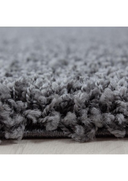 Yüksek Tüylü 30 mm Hav Yüksekliğinde Düz Gri Renkli Shaggy Halı fırsatları