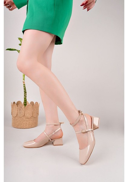 Bordo Rugan Kadın Kare Küt Burunlu Topuklu Ayakkabı fiyatları