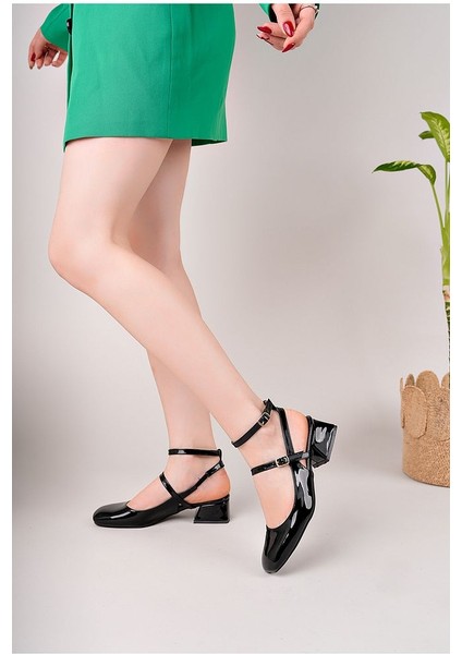 Bordo Rugan Kadın Kare Küt Burunlu Topuklu Ayakkabı modelleri