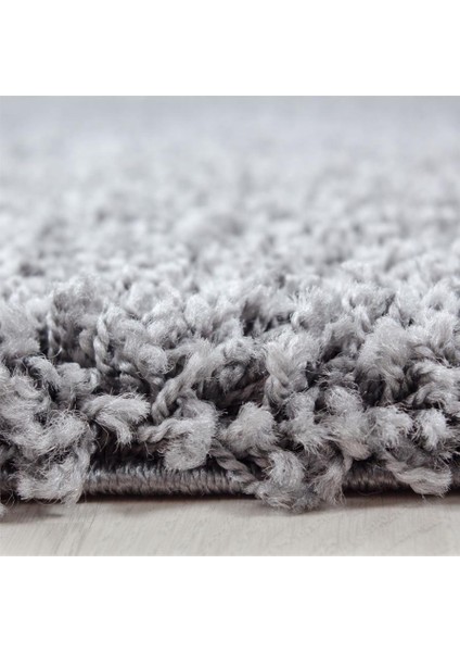 Yüksek Tüylü 30 mm Hav Yüksekliğinde Düz Açık Gri Renkli Shaggy Halı fırsatları