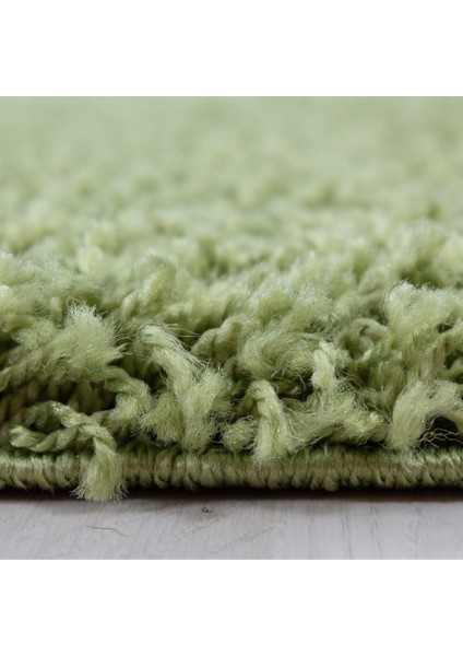 Yüksek Tüylü 30 mm Hav Yüksekliğinde Düz Yeşil Renkli Shaggy Halı fırsatları