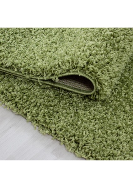 Yüksek Tüylü 30 mm Hav Yüksekliğinde Düz Yeşil Renkli Shaggy Halı fiyatları