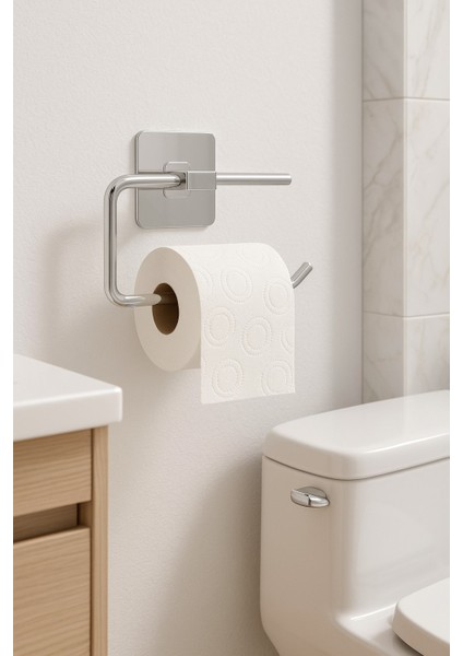 Yapışkanlı Krom Wc Kağıtlık / Tuvalet Kağıtlık – Deliksiz Montaj, Ergonomik Tasarım fiyatları