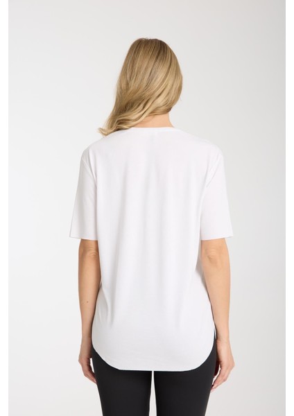 %100 Pamuk Kadın T-Shirt - Basic, Yırtmaç Detaylı Günlük ve Spor Kombinleri fiyatları