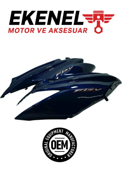 Honda Fizy 125 Sele Altı Yan Kapak Takım Etiketli Mavi OEM