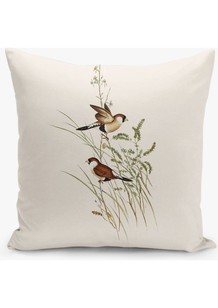 Ekru Kuş Desenli Filament Özel Dört Parça Kırlent ve Runer Set fiyatları