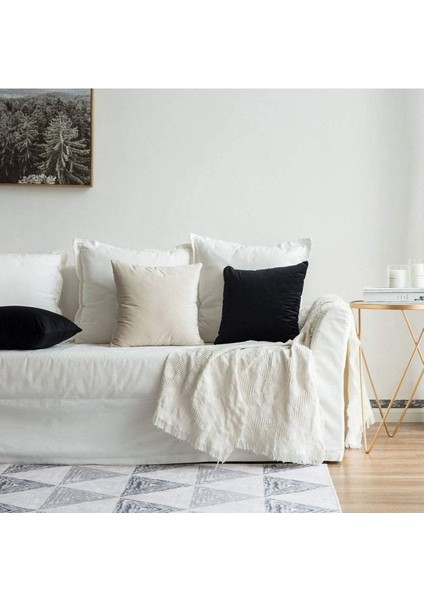 Kadife Kırlent Kılıfı Çiftli 43X43 cm Siyah, Şık ve Yumuşak Dokusu ile Dekorasyon modelleri