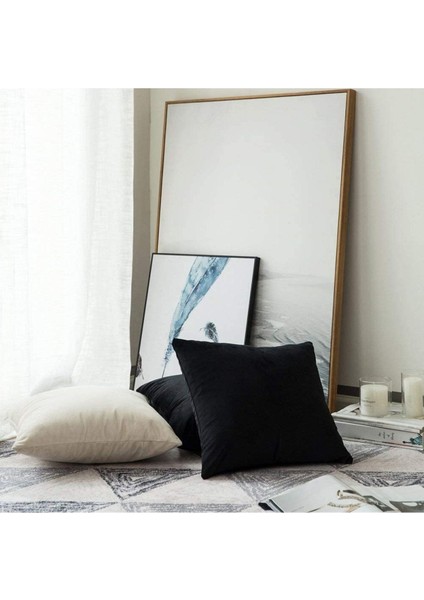 Kadife Kırlent Kılıfı Çiftli 43X43 cm Siyah, Şık ve Yumuşak Dokusu ile Dekorasyon indirimleri