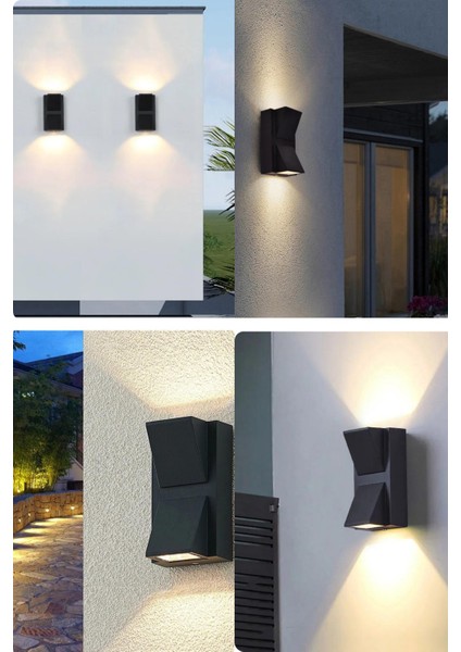 LED Dış Mekan Duvar Lambası Günışığı Çift Yönlü Dekoratif Bahçe Duvar Aydınlatması 7 W Rodos Aplik