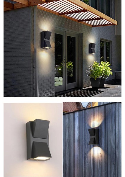 LED Dış Mekan Duvar Lambası Günışığı Çift Yönlü Dekoratif Bahçe Duvar Aydınlatması 7 W Rodos Aplik