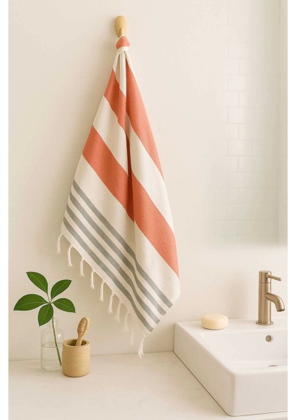 Mimoza Unisex Peştemal Plaj Havlusu 100X180 cm %100 Pamuklu Soft Kırmızı-Siyah