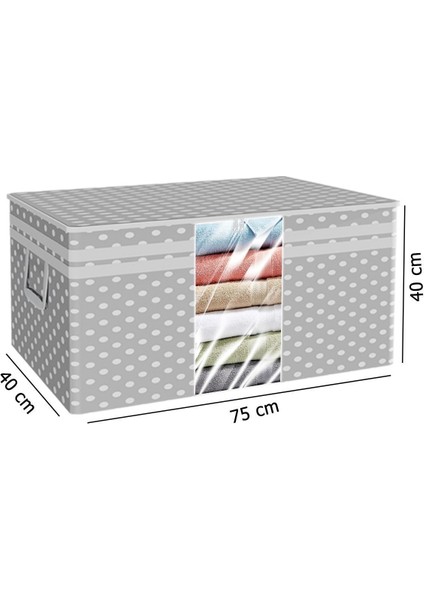 75 x 40 3 Adet Pencereli Yastık Yorgan Hurcu 75 x 40 x 40 cm Gri Puantiyeli 3 20 Derecede Yıkanabi fiyatları