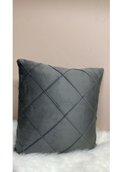 Füme Baklava Desenli Dekoratif Kırlent Kılıfı, Şık ve Rahat Yaşam Alanları Için. fiyatları