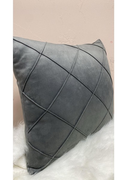 Füme Baklava Desenli Dekoratif Kırlent Kılıfı, Şık ve Rahat Yaşam Alanları Için. modelleri