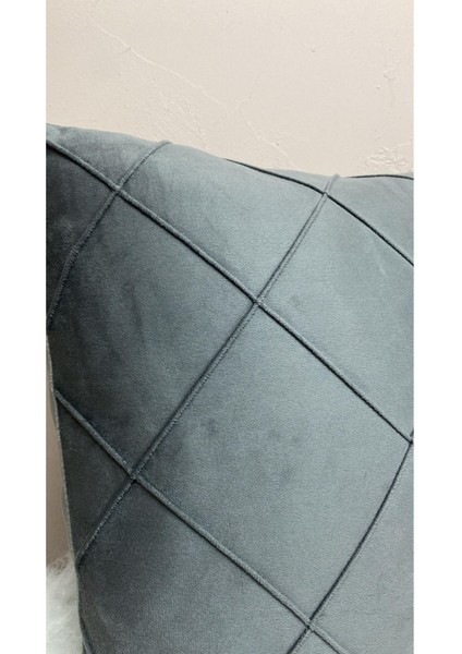 Füme Baklava Desenli Dekoratif Kırlent Kılıfı, Şık ve Rahat Yaşam Alanları Için. fırsatları