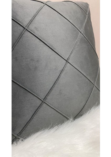 Füme Baklava Desenli Dekoratif Kırlent Kılıfı, Şık ve Rahat Yaşam Alanları Için. indirimleri