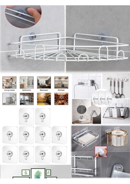 Pantolon 10 Adet Duvar Delmeden Zarar Vermeden Yapışkanlı Askılık Çivi Şeffaf Güçlü Iz Bırakmaz Tab fırsatları