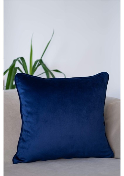Kadife Kırlent Kılıfı 43X43CM, Ipek Dokusu, Lacivert Renk fiyatları