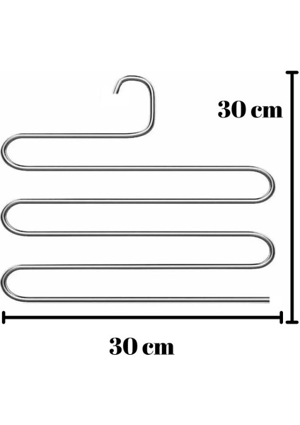 1 Parça Dekoratif 5 Bölmeli Metal Elbise Askısı & Dolap Içi Krom Pantolon Askısı Çoklu Askılık Beya