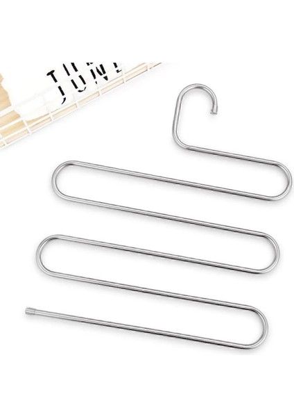 1 Parça Dekoratif 5 Bölmeli Metal Elbise Askısı & Dolap Içi Krom Pantolon Askısı Çoklu Askılık Beya