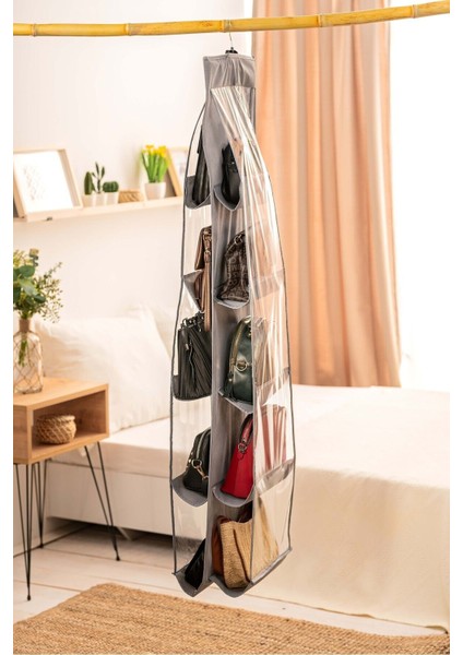 Gri 10 Cepli Dolap Içi Çanta ve Ayakkabı Düzenleyici Antrasit Type 0 Kumaş 1 Parça 50% Polivinil Kl indirimleri