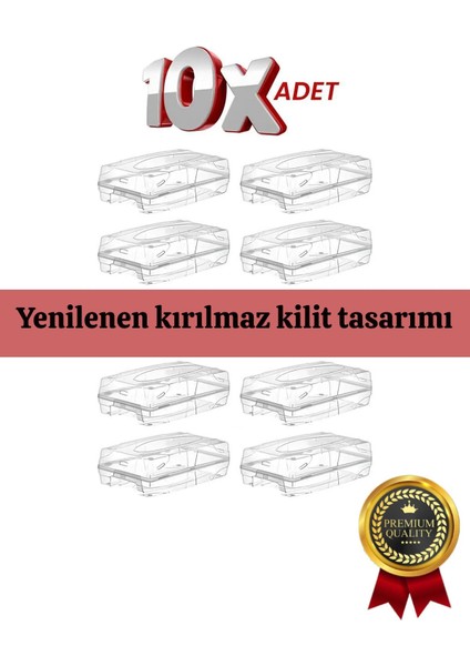 Tr 10 Adet Kadın Ayakkabı Kutusu Şeffaf Ayakkabı Saklama Kutusu Beyaz Plastik 10