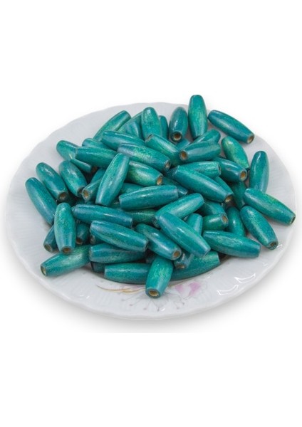 12 mm Arpa Petrol Mavisi (22X6 mm) Ahşap Boncuk 35 gr (70 Adet) fiyatları